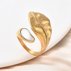 Настоящее золото 18K 304 нержавеющая сталь с манжетными кольцами, лист, ионное покрытие (ip), ручная полировка, реальный 18 k позолоченный, 2.5~25 мм, внутренний диаметр: 17.4 мм