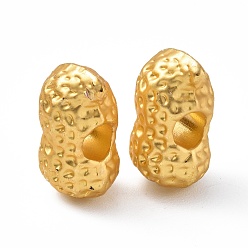 Matte Gold Color Rack Plating Alloy Beads, Cadmium Free & Lead Free & Nickle Free, Peanut, Matte Gold Color, 14x8.5x7.5mm, Hole: 3.6mm