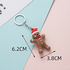 Gingerbread Man Пвх пластиковый брелок, Новогодняя тема, Колобок, кулон: 6.2x3.8 см