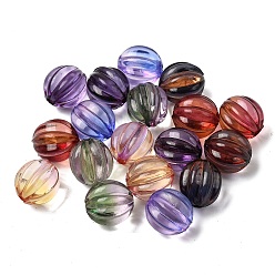 (52) Непрозрачная лаванда Двухцветные прозрачные акриловые бусины, тыква, разноцветные, 12.5x11.5 мм, отверстие : 2.2 мм