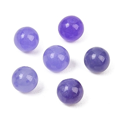 Blue Violet Natural Myanmar Jade Burmese Jade Beads, Dyed, Smooth Round, Blue Violet, 8mm, Hole: 1.2mm
