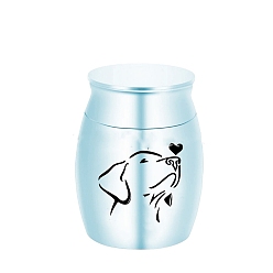 Dog Stainless Steel Cremation Urn, For Commemorate Kinsfolk Pet Cremains Container, Column, Dog, 30x40mm