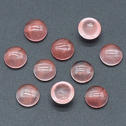 Вишневый Кварц Вишневого кварцевого стекла кабошонов, полукруглый, 10x5 мм