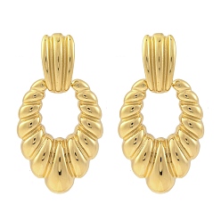 Настоящее золото 14K Ионное покрытие (ip) 304 серьги-гвоздики из нержавеющей стали для женщин, реальный 14 k позолоченный, 53x28.5 мм