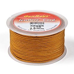 (932FM) Темно-синий аква-матовый с подкладкой Плетеные нити нейлона, окрашенные, темно-золотистые, 2.5 мм, около 10.93 ярдов (10 м) / рулон