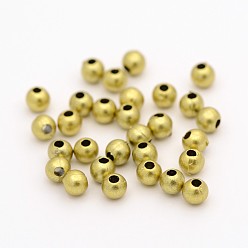 Or Entretoise en plastique perles de style mat ronde, or, 4mm, trou: 1.5 mm, environ 25000 pcs / 500 g