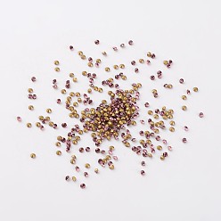 Свет Аметист Конусные стеклянные стразы, граненых алмазов, с покрытием на задной стороне, светлый аметист, 2x2 мм , около 1440 шт / мешок