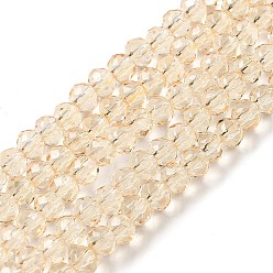Белый Навахо Прозрачная краска для запекания стеклянные бусины нити, граненые, рондель, навахо белый, 4~4.5x3.5 мм, отверстие : 1 мм, около 105~110 шт / нитка, 38~39 см