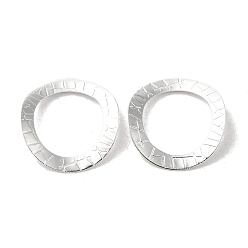 Посеребрённый Латунные соединительные колечки, текстурированное изогнутое кольцо, 925 серебро покрытием, 18x1 мм, внутренний диаметр: 13 мм