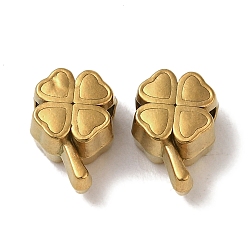 Golden Ion Plating(IP) 304 Stainless Steel Beads, Clover, Golden, 11x7.5x6mm, Hole: 2.4mm