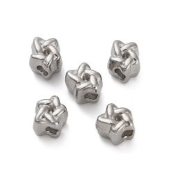 Нержавеющая Сталь Цвет 304 из нержавеющей стали бусы, звезда, цвет нержавеющей стали, 4x4x4 мм, отверстие : 1.4 мм