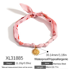 Солнце 304 ожерелья-шарфы с подвесками из нержавеющей стали, золотые, солнце, 26.77 дюйм (68 см), Кулон : 30.14 мм