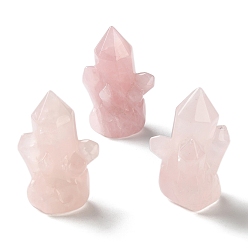 Розовый Кварц Украшения для показа кластеров из натурального розового кварца, фигурка для украшения дома, энергетический камень рейки для исцеления, 48~49x31~32x23~25 мм