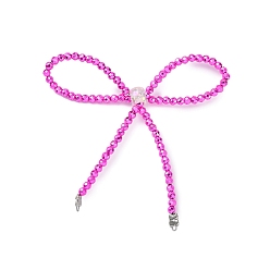 Фуксин Ссылки на компоненты люстры-банта из сплава и стекла, платина, фуксиново-красные, 71x66.5x8 мм, отверстие : 1x1.5 мм