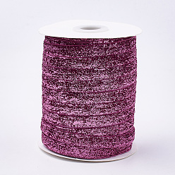 Medium Orchid Glitter Sparkle Ribbon, Polyester & Nylon Ribbon, Medium Orchid, 3/8 inch(9.5~10mm), about 50yards/roll(45.72m/roll)