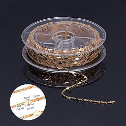 Real 18K Gold Plated Brass Link Chains, Cable Chains, with Spool, Soldered, Rhombus, Real 18K Gold Plated, 1.5x1x0.3mm, about 32.8 Feet(10m)/roll