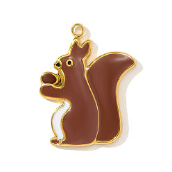 Кокосово-Коричневый 304 нержавеющей стальной эмали подвески, белка прелести, реальный 18 k позолоченный, ионное покрытие (ip), кокосового коричневый, 21x17 мм