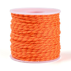 Темно-Оранжевый 50м плетеный полиэфирный шнур, с пластиком для животных, для изготовления ювелирных изделий, круглые, темно-оранжевый, 2 мм, около 54.68 ярдов (50 м) / рулон