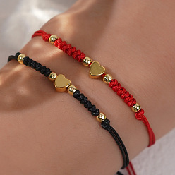 (52) Непрозрачная лаванда 2 шт. 2 цвета 304 плетеный браслет из бусин в форме сердца из нержавеющей стали, регулируемые плетеные браслеты из вощеного шнура для женщин, с открытки, разноцветные