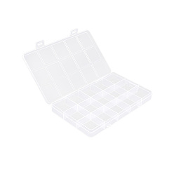 Прозрачный 1Контейнеры для хранения гранул из полипропилена (ПП), 15 отделения для ящиков-органайзеров, прямоугольник с крышкой, прозрачные, 15.8x9.6x1.7 см, отверстие : 13x6 мм, Отсек: 3x3 см