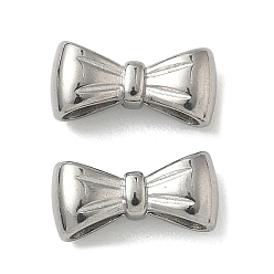 Нержавеющая Сталь Цвет 304 из нержавеющей стали слайд прелести, бантом, не тускнеет, цвет нержавеющей стали, 6x12.5x4 мм, отверстие : 3.5x2 мм