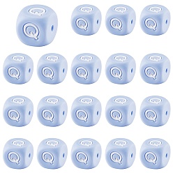 Letter Q 20Pcs Blue Cube Letter Silicone Beads 12x12x12mm Square Dice Alphabet Beads with 2mm Hole Spacer Loose Letter Beads for Bracelet Necklace Jewelry Making, Letter.Q, 12mm, Hole: 2mm