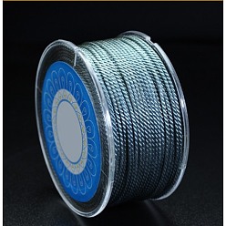 Темно-Серый Круглые шнуры нейлона, Миланские шнуры / витые шнуры, темно-серый, 1.5 мм, около 25.15 ярдов (23 м) / рулон