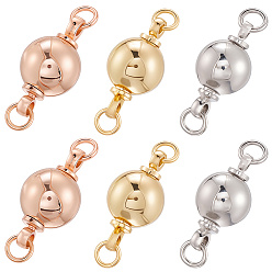 (52) Непрозрачная лаванда 12шт 3 цвета латунные винтовые застежки, круглые, разноцветные, 15.5x8x8 мм, отверстие : 2 мм, 4 шт / цвет