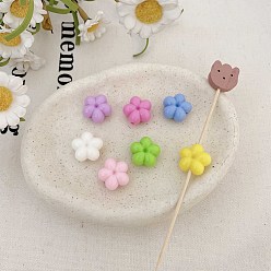 Mixed Color Opaque Acrylic Beads, Flower, Mixed Color, 17.4x17.9x9.9mm, Hole: 3mm, about 282pcs/500g