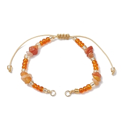 Красный Авантюрин Натуральный красный авантюриновый чипс и бисер ручной работы для плетения браслетов, 11 дюйм (28 см)