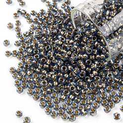 (997) Gilt Lined AB Light Sapphire TOHO Round Seed Beads, Japanese Seed Beads, (997) Gilt Lined AB Light Sapphire, 8/0, 3mm, Hole: 1mm, about 1110pcs/50g