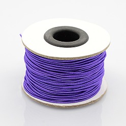 Mauve Elastic Round Jewelry Beading Cords Nylon Threads, Mauve, 1.2mm, about 50yards/roll(150 feet/roll)