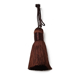 Brun De Noix De Coco Gros pompons en polyester, pompon de soie glacée, brun coco, 50~57x12mm