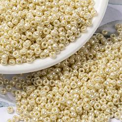 (RR441) Opaque Dark Cream Luster MIYUKI Round Rocailles Beads, Japanese Seed Beads, (RR441) Opaque Dark Cream Luster, 8/0, 3mm, Hole: 1mm, about 422~455pcs/bottle, 10g/bottle