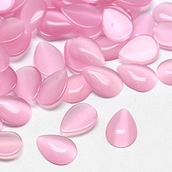 Бледно-Розовый Кабошоны кошачьего глаза, слеза, розовый жемчуг, 7x5x2 мм