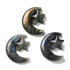 Луна Природные кабошон лабрадора, луна, 49~50x38~41.5x8~15 мм