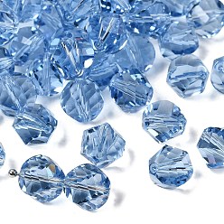 Васильковый К 9 стекло, имитация Австрийские кристаллические шарики, класс AAA, граненые, многоугольник, васильковый, 10 мм, отверстие : 0.9~1 мм