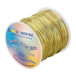 Золотой Круглая медная проволока для ювелирных изделий, с катушкой, золотые, 20 датчик, 0.8 мм, около 114.83 футов (35 м) / мешок