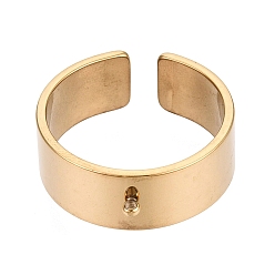 Real 18K Gold Plated 304 Stainless Steel Pendants, Adjustable Open Ring Charms, Ion Plating(IP), polishing, Real 18K Gold Plated, 23x21x8mm, Hole: 1.2mm, 19mm Inner Diameter