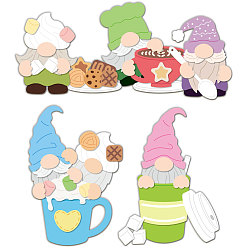 Gnome Углеродистая сталь разрезает трафареты, для diy scrapbooking, Фотоальбом, декоративная бумага для тиснения, гном, 108x123~151x0.8 мм, 2 шт / комплект