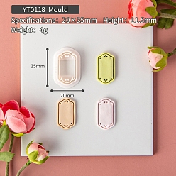 Rectangle Plastic Molds, Clay Cutters, Clay Modeling Tools, for Earring Making, Rectangle, 3.5x2x1.15cm