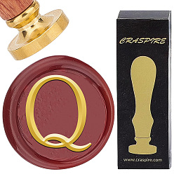 Letter Q Латунная восковая печать с деревянной ручкой, для diy scrapbooking, Буква Q, 25 мм