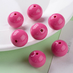 Camellia Opaque Acrylic Beads, Round, Camellia, 20x19mm, Hole: 3mm, about 111pcs/500g