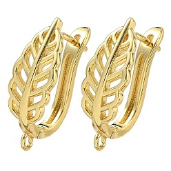 Золотой Латунная фурнитура для серег, лист, без кадмия и без свинца, стойки покрытие, долговечный, защёлка с петлёй, золотые, 23x13x8 мм, отверстие : 1.6 мм, штифты : 1 мм