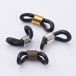 (52) Непрозрачная лаванда Держатели силиконовой очковые, с железной фурнитурой, чёрные, разноцветные, 16x6.5 мм