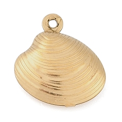 Золотой Ионное покрытие (ip) 304 брелоки из нержавеющей стали, шарм в форме ракушки, золотые, 14x13x4 мм, отверстие : 1 мм