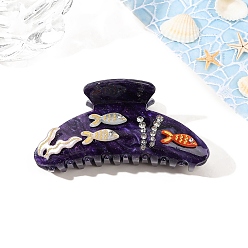 Фиолетовый Акриловые заколки для волос с рыбьим узором в виде когтей, аксессуары для волос для женщин и девочек, фиолетовые, 50x105 мм