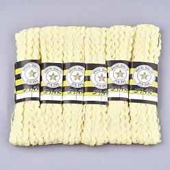 Светло-желтый Ленты из полипропиленового волокна, форма волны, светло-желтый, 7~8 мм, 15 двор / пачка, 6 расслоения / мешок
