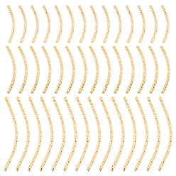 Настоящее золото 24K 60шт 3 стиль латунные трубчатые бусины, долговечный, изогнутые бусины, трубка, реальный 24 k позолоченный, 20~39x1.5 мм, отверстие : 0.8 мм, 20 шт / стиль