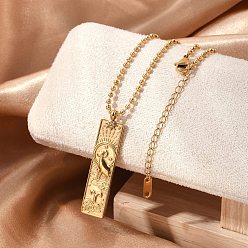 Овен 304 ожерелья с подвеской в виде прямоугольного созвездия из нержавеющей стали с прозрачным кубическим цирконием для женщин и мужчин, реальный 18 k позолоченный, Овен, 18.07 дюйм (45.9 см)